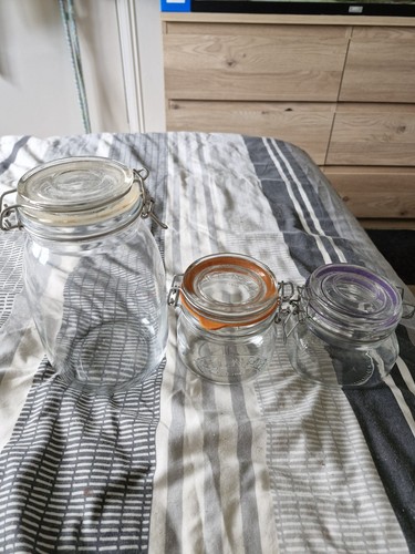 Glass jars round clip - 3x,