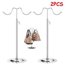 2pcs Adjustable Height Double Hook Handbag Bag Display Stand for Boutique Store