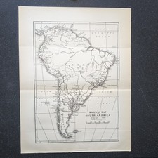 Original 1929 Railway Map of South America Railways Systems