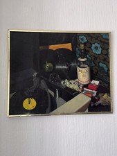 20th Still Life - Oil On Canvas - Rolling Stones And Beatles Records And Whisky 