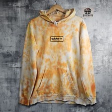 Adidas Skateboarding Orange Yellow Unique Tie Dye Pullover Hoodie Size M