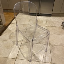 Kartell Style Clear Transparent See Thru Plastic Ghost Chair Dining Room MCM