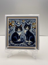 Delft Cat Art Tile - Beautiful