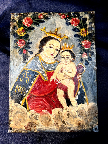 Antique mexican retablo - mexican, folk