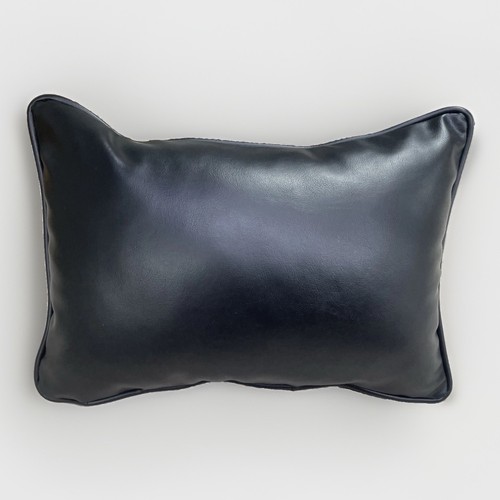 Black leather cushion - cushion, sofa