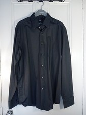Hugo Boss Dress Shirt Men 17.5/44  Regular Fit Black shirt