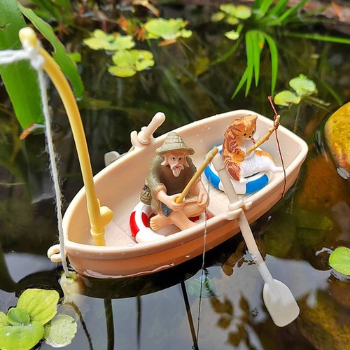 Mini floating fish tank boat - fish,