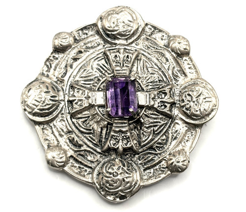 Large vintage silver amethyst - large,
