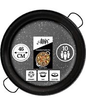 46cm / 6 portions - ALISES Spanish Paella Pan black Enameled Steel SPAIN