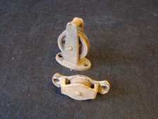 2 x Small Vintage Metal Pulley Wheels Salvaged Kenrick Sash Pulley Wheel