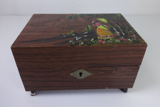 Ballerina Musical Jewellery Box MB Japan Wind Up Vintage Handmade Painted Wood