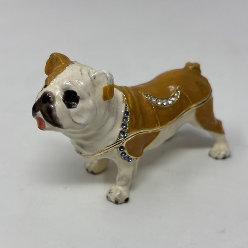 Bejeweled enameled bulldog - enameled,