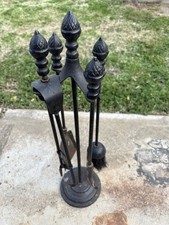 Vintage Cast Iron Companion Set Heavyweight Woodburner/Open Fire Good Quality