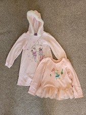 Girls Jumper Dress , Long Top Bundle , Pink , Glitter,  4 - 5 , Next , Christmas