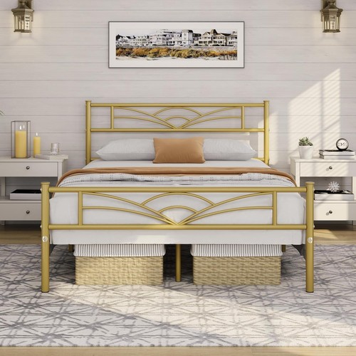 Metal bed frame - frame, slatted