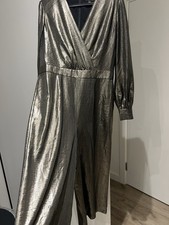 Ted Baker Gold Column Twigga Metallic Jumpsuit Size 5 festive  Christmas party