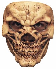 Brown bony skull latex face - skull,