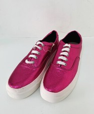 NEW Pull & Bear Trainers Pink Metallic Foil Platform Sole Size UK 4 / EU 37