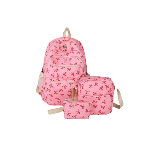 3pcs set bow print - 3pcs/set, backpack