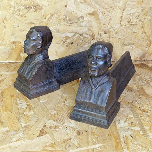 Cast iron fire dogs - cast,