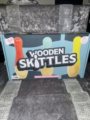 Toys wooden skittles set - wooden,
