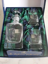 Gleneagles Crystal Golf Mini Glass and Decanter Set with Box