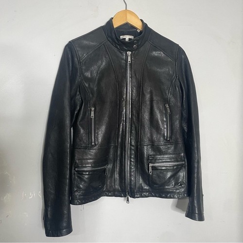 Vince leather jacket black - leather,