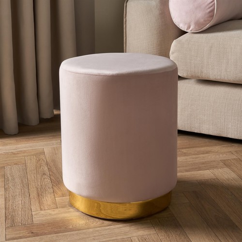 Matte velvet footstool - footstool, pouffe