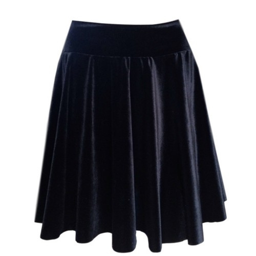 Girls black velvet - velvet, skirt