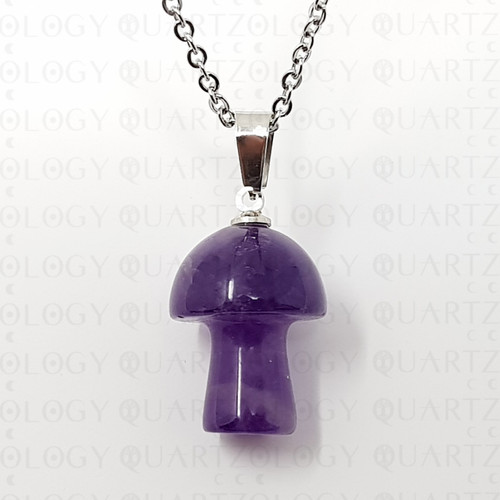 Mushroom necklace amethyst - mushroom,