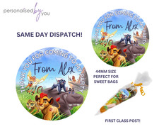 PERSONALISED Lion Guard THEME CUSTOM ROUND PRINTED STICKERS PARTY BAGS CONE