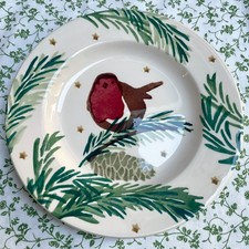 EMMA BRIDGEWATER ROBIN & SPRUCE 6.5" SIDE TEA PLATE Bird NEW & 1st CHRISTMAS