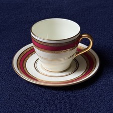 Royal Doulton V103 Art Deco Vintage 1920s Coffee Can Cup Demitasse Red + Gilded