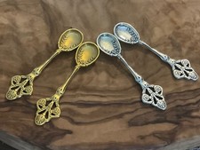 Mini Spoon Silver Gold Ornate