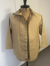 Vintage 1970s women’s hooded mackintosh, rubber/cotton Made in Scotland, size 34