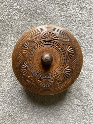 Wooden carved trinket bowl - wooden,