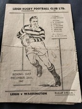 VINTAGE RUGBY LEAGUE PROGRAMME LEIGH V WARRINGTON 26TH DECEMBER 1947