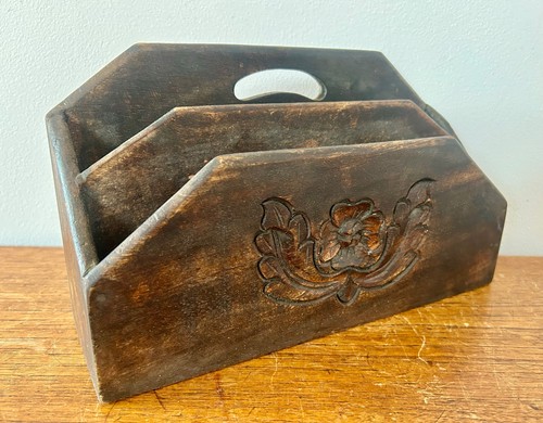 Vintage hand carved wooden - carved,