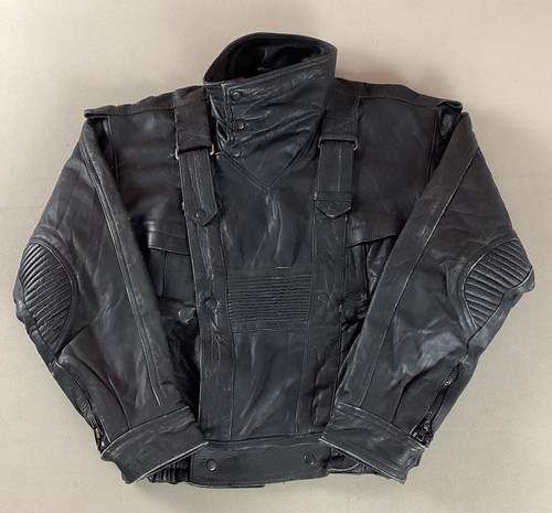 Vintage leather biker jacket - leather,
