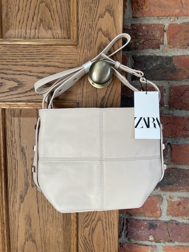 Zara ecru beige bucket bag - beige,