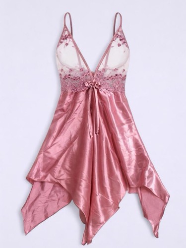 Vintage pink satin lace slip - pink,