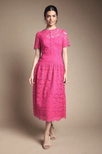 Wallis pink fit flare dress - fit,