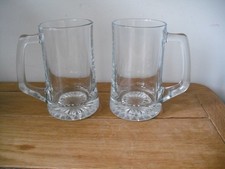 Pair of Vintage Attractive  Half Pint Tankard Glasses (RT1)