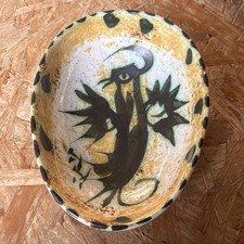 Vintage MCM Bill & Maggie Fisher Newlyn? Celtic Studio Pottery Phoenix Bowl