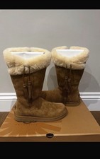 UGG Plumdale 1894  Genuine Chestnut Suede Tall Sheepskin Winter Boots UK 7.5