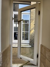 Double Glazed White Wooden Window 385mm X 923mm With Hinges And Hardware
