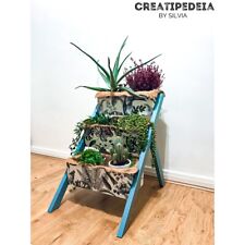 Indoor, Free Standing Wooden Ladder Planter, Whit Coco-line Included.
