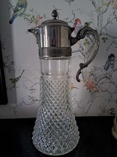 Silver plated claret jug - silver,