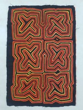 Vintage Gorgeous Rare Mola Kuna Panama Applique Embroidery 52x36cm