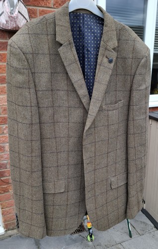 Brown tweed blazer jacket 42r - tweed,